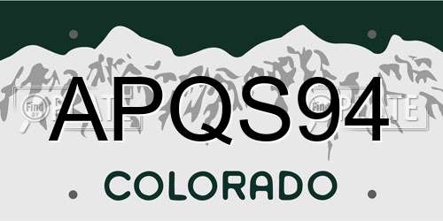APQS94 Colorado License Plate