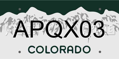 APQX03 Colorado License Plate
