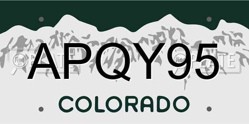 APQY95 Colorado License Plate