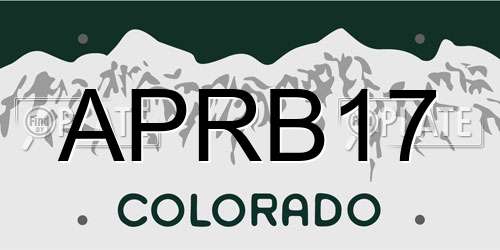 APRB17 Colorado License Plate