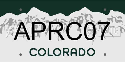 APRC07 Colorado License Plate