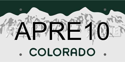 APRE10 Colorado License Plate