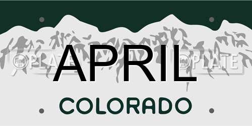 APRIL Colorado License Plate