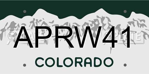 APRW41 Colorado License Plate