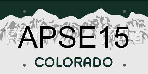 APSE15 Colorado License Plate