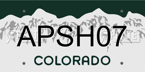 APSH07 Colorado License Plate
