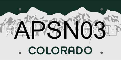 APSN03 Colorado License Plate