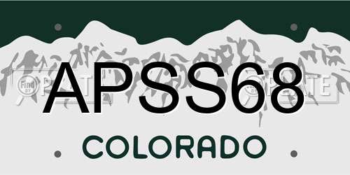 APSS68 Colorado License Plate