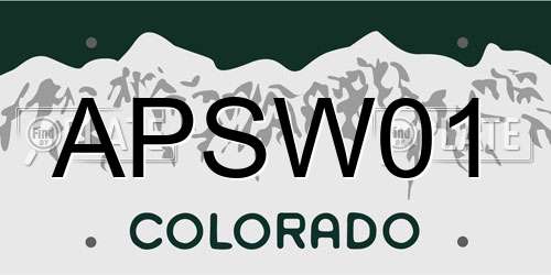 APSW01 Colorado License Plate