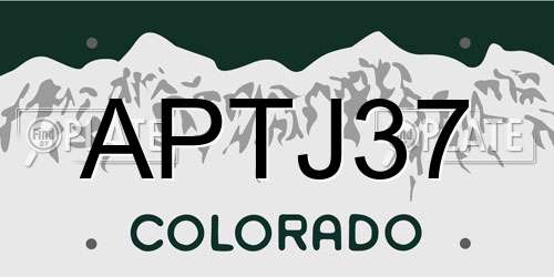 APTJ37 Colorado License Plate
