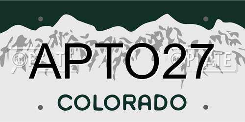 APTO27 Colorado License Plate