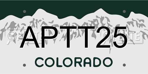 APTT25 Colorado License Plate