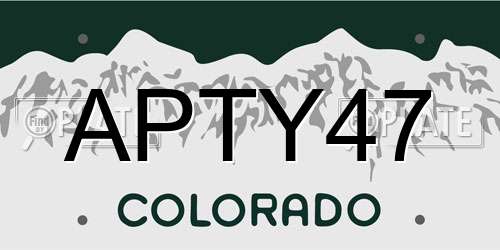 APTY47 Colorado License Plate