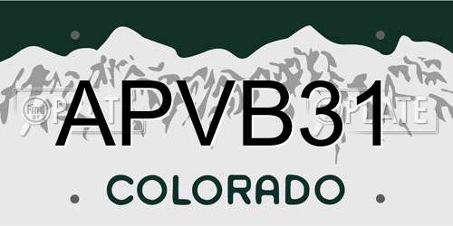 APVB31 Colorado License Plate