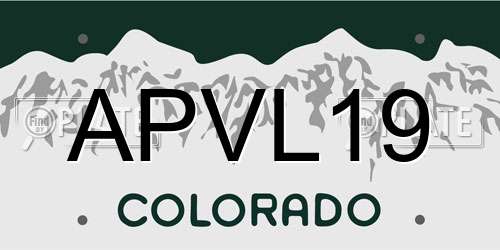 APVL19 Colorado License Plate