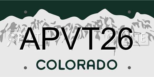 APVT26 Colorado License Plate
