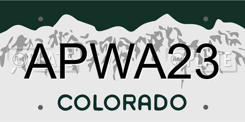APWA23 Colorado License Plate
