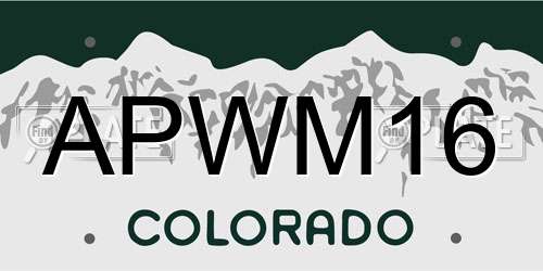 APWM16 Colorado License Plate