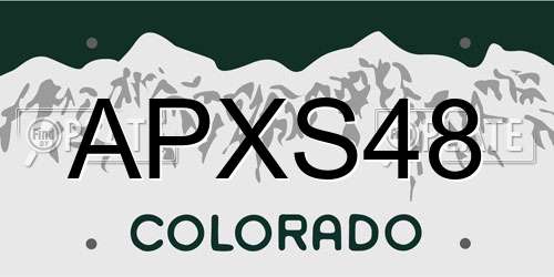 APXS48 Colorado License Plate