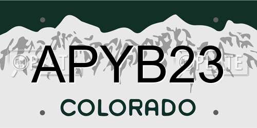 APYB23 Colorado License Plate
