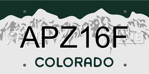 APZ16F Colorado License Plate