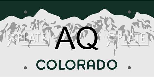 AQ Colorado License Plate