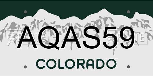 AQAS59 Colorado License Plate
