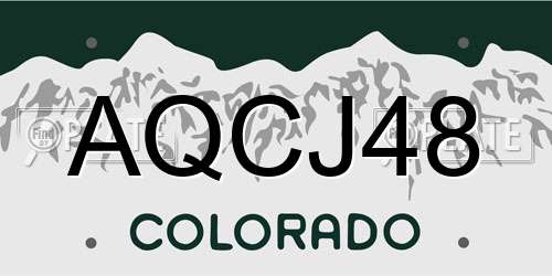 AQCJ48 Colorado License Plate