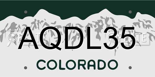 AQDL35 Colorado License Plate