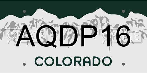 AQDP16 Colorado License Plate