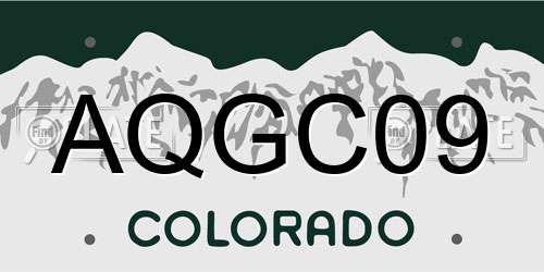 AQGC09 Colorado License Plate