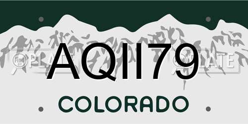 AQII79 Colorado License Plate