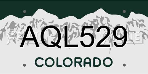 AQL529 Colorado License Plate