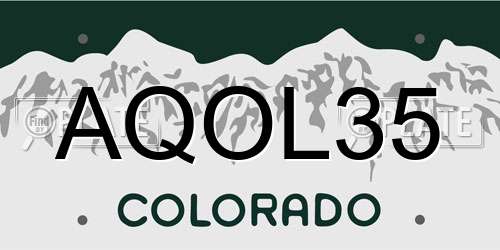 AQOL35 Colorado License Plate