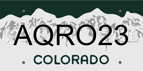 AQRO23 Colorado License Plate