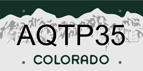 AQTP35 Colorado License Plate