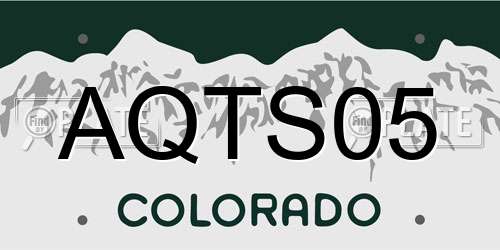AQTS05 Colorado License Plate