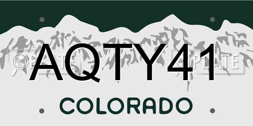AQTY41 Colorado License Plate