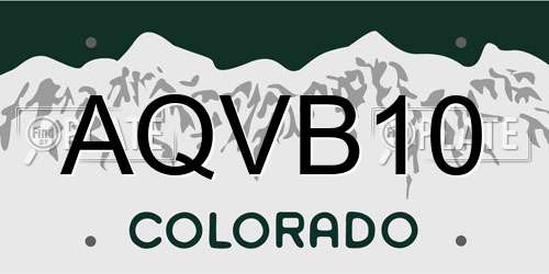 AQVB10 Colorado License Plate