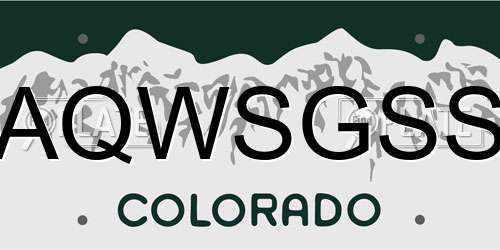 AQWSGSS Colorado License Plate