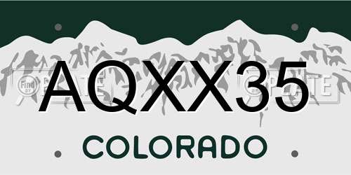 AQXX35 Colorado License Plate