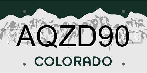 AQZD90 Colorado License Plate