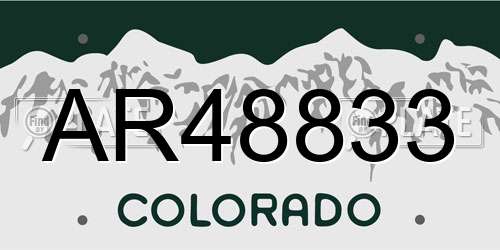 AR48833 Colorado License Plate