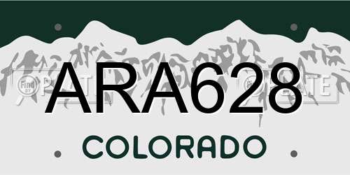 ARA628 Colorado License Plate