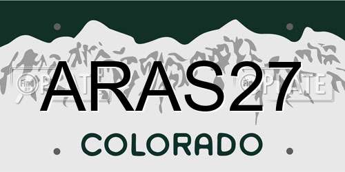 ARAS27 Colorado License Plate