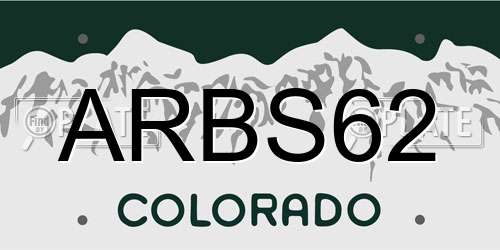 ARBS62 Colorado License Plate