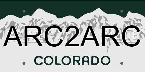 ARC2ARC Colorado License Plate