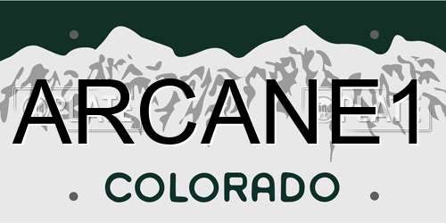 ARCANE1 Colorado License Plate