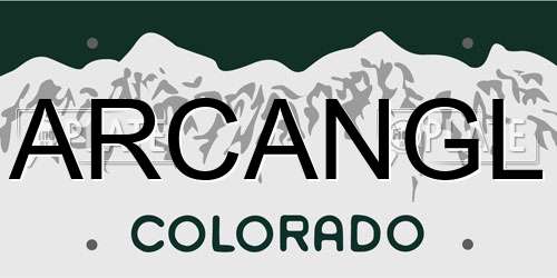 ARCANGL Colorado License Plate