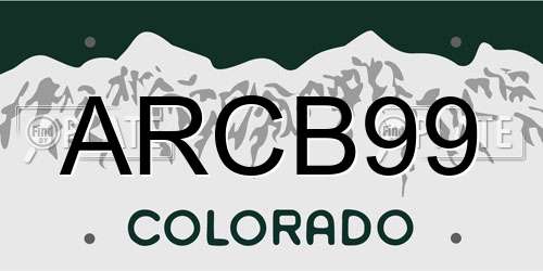 ARCB99 Colorado License Plate